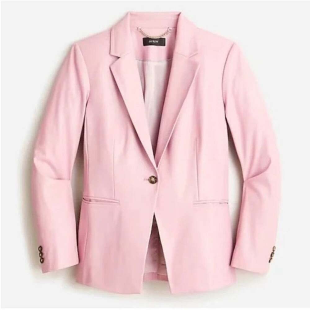 J.Crew BK297 Limited-Edition Cutaway Blazer Dried Violet In Faux Leather Size 14